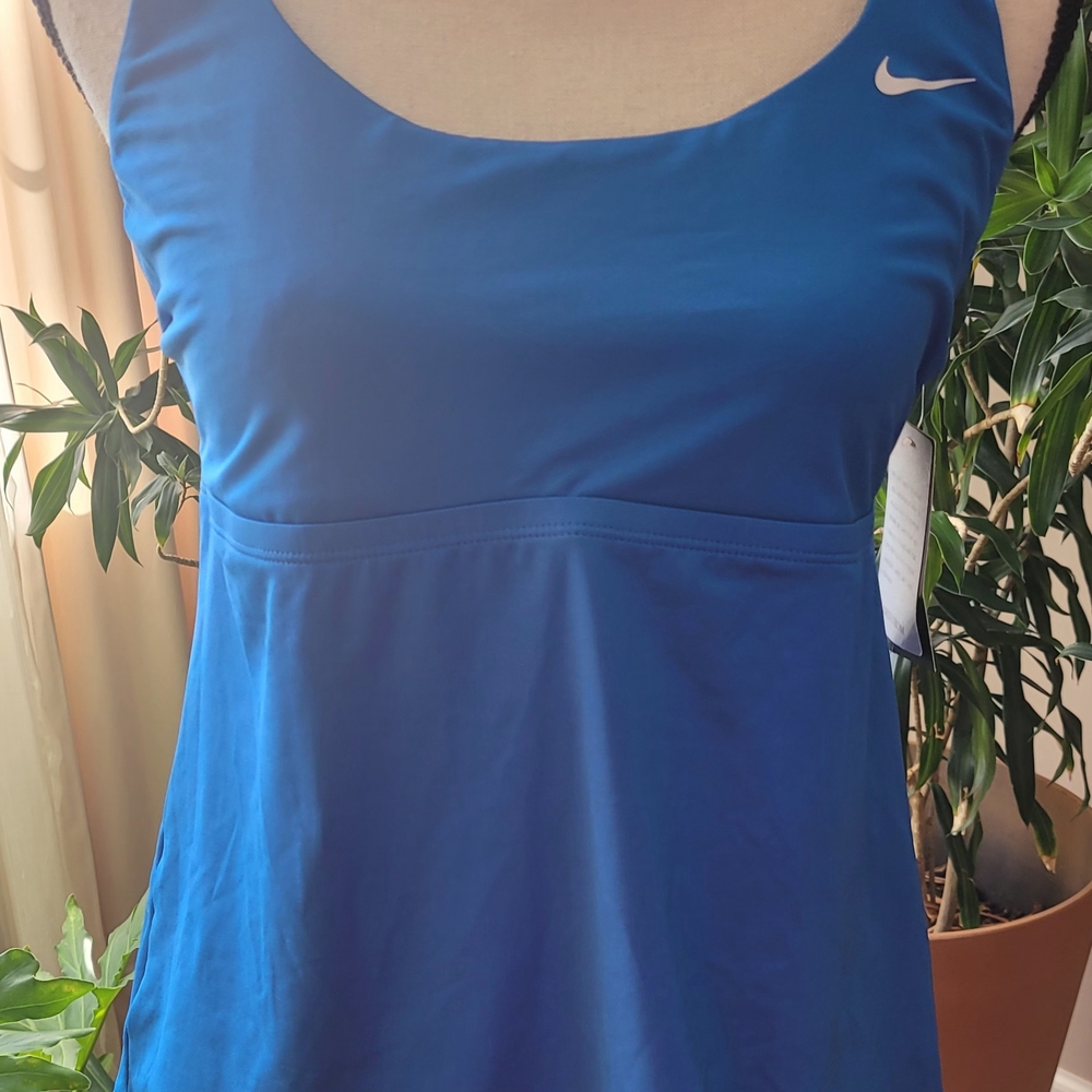 NWT- Beautiful Nike Royal Blue Swim Tankini W/ Matching Striped Boytoms, Size 10